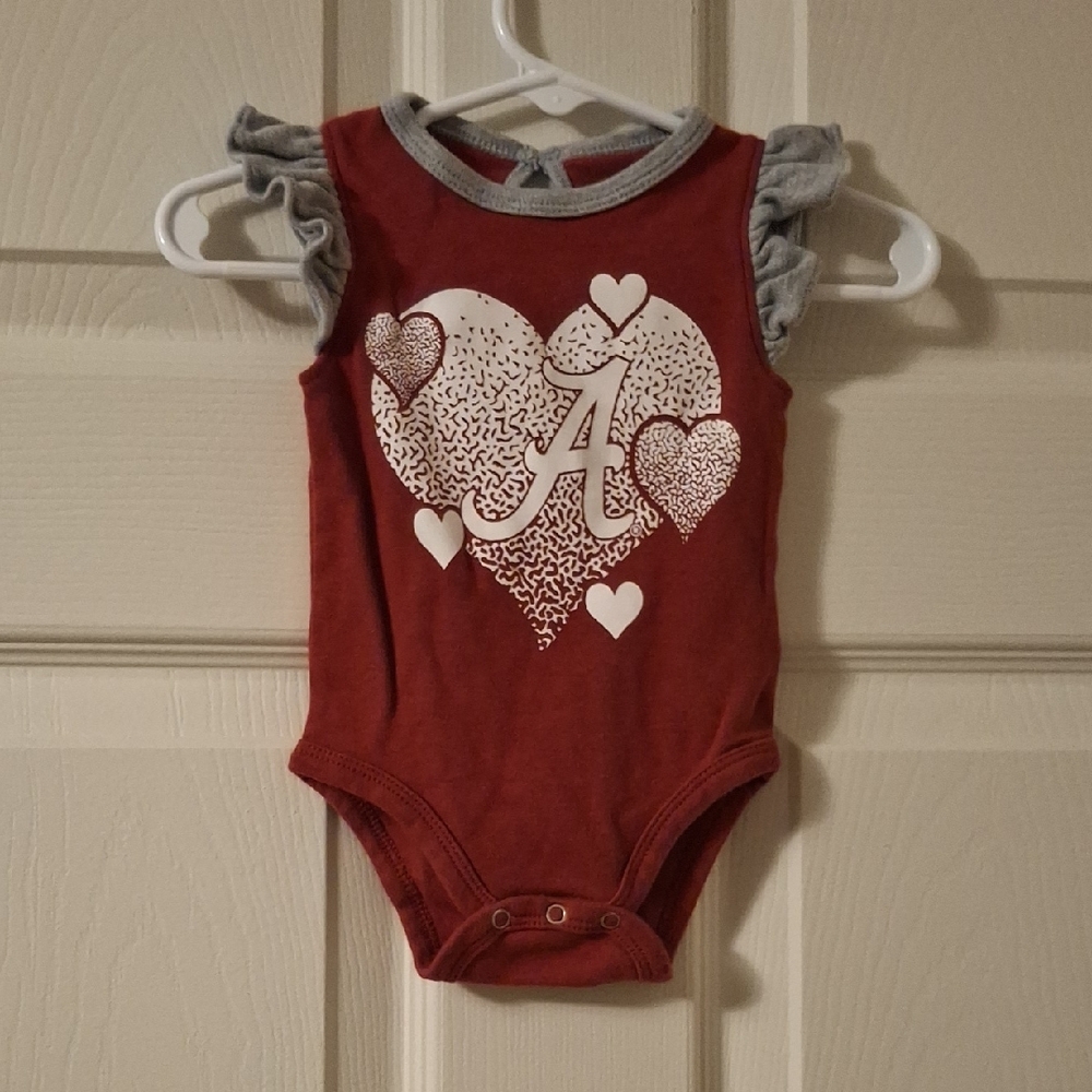 Gray and Red Heart Bodysuit for Special Occasions